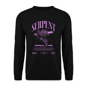 Green Tree Python Modern Reptile Keeper Streetwear - Sweat-shirt Unisexe - noir - Devant - Alina (178cm) & Michal (187cm)