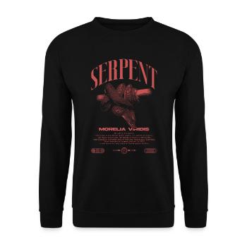 Green Tree Python Modern Reptile Keeper Streetwear - Sweat-shirt Unisexe - noir - Devant - Alina (178cm) & Michal (187cm)