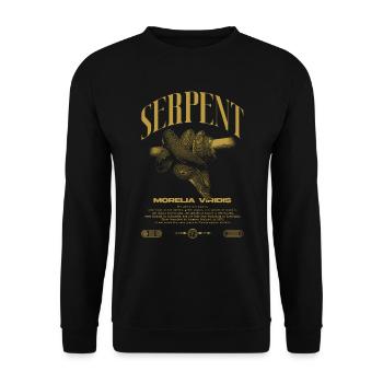 Green Tree Python Modern Reptile Keeper Streetwear - Sweat-shirt Unisexe - noir - Devant - Alina (178cm) & Michal (187cm)