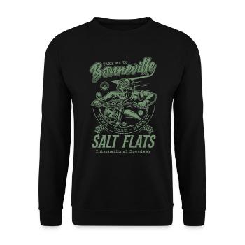 Bonneville Salt Flats Course de moto Vintage - Sweat-shirt Unisexe - noir - Devant - Alina (178cm) & Michal (187cm)