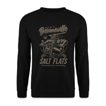 Bonneville Salt Flats Course de moto Vintage - Sweat-shirt Unisexe - noir - Devant - Alina (178cm) & Michal (187cm)