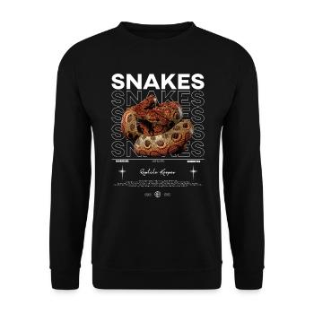 Rainbow Boa Modern Streetwear Reptile Keeper - Unisex Sweatshirt - black - Front - Alina (178cm) & Michal (187cm)