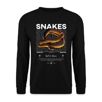 Weißlippige Python Moderner Reptilienhalter - Unisex Pullover - Schwarz - Vorne - Alina (178cm) & Michal (187cm)