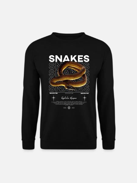 Weißlippige Python Moderner Reptilienhalter - Unisex Pullover - Schwarz