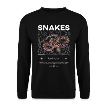 Schuppenlose Kornnatter Streetwear Reptilienwächter - Unisex Pullover - Schwarz - Vorne - Alina (178cm) & Michal (187cm)