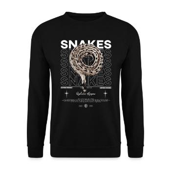 California Kingsnake Streetwear Reptilienhalter - Unisex Pullover - Schwarz - Vorne - Alina (178cm) & Michal (187cm)