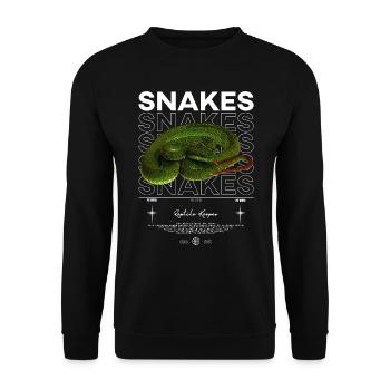 Vipère de fosse à lèvres blanches moderne gardien de reptile - Sweat-shirt Unisexe - noir - Devant - Alina (178cm) & Michal (187cm)