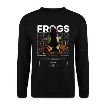 Painted Mantella Frog Streetwear Frog Keeper - Unisex Pullover - Schwarz - Vorne - Alina (178cm) & Michal (187cm)