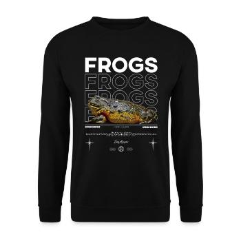 African Bullfrog Streetwear Frog Keeper - Unisex Sweatshirt - black - Front - Alina (178cm) & Michal (187cm)