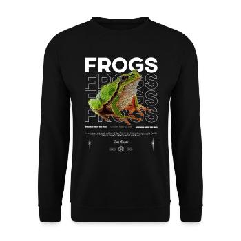 American Green Tree Frog Streetwear Frog Keeper - Unisex Sweatshirt - black - Front - Alina (178cm) & Michal (187cm)