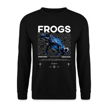 Dendrobates Azureus Dart Frosch Streetwear Frosch - Unisex Pullover - Schwarz - Vorne - Alina (178cm) & Michal (187cm)