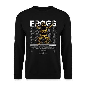 Dendrobates Leucomelas Dart Frosch Streetwear Frosch - Unisex Pullover - Schwarz - Vorne - Alina (178cm) & Michal (187cm)