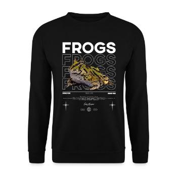 Gehörnter Frosch Streetwear Froschhüter - Unisex Pullover - Schwarz - Vorne - Alina (178cm) & Michal (187cm)