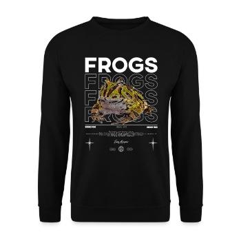 Gehörnter Frosch Streetwear Froschhüter - Unisex Pullover - Schwarz - Vorne - Alina (178cm) & Michal (187cm)