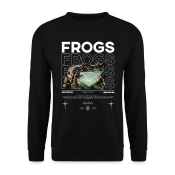 Milchfrosch Streetwear Frosch Keeper - Unisex Pullover - Schwarz - Vorne - Alina (178cm) & Michal (187cm)