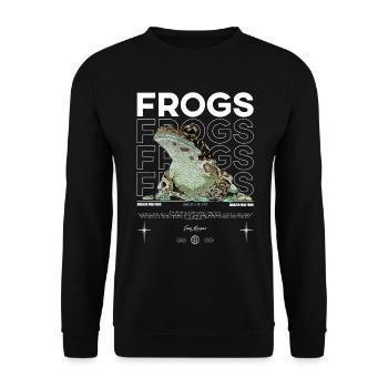 Milchfrosch Streetwear Frosch Keeper - Unisex Pullover - Schwarz - Vorne - Alina (178cm) & Michal (187cm)