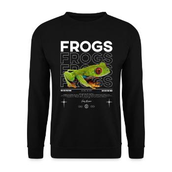 Red Eyed Tree Frog Streetwear Frog Keeper - Unisex Sweatshirt - black - Front - Alina (178cm) & Michal (187cm)