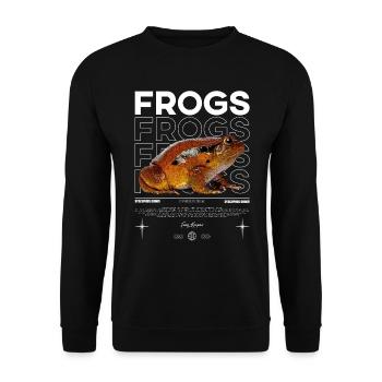 False Tomato Frog Streetwear Frog Keeper - Unisex Sweatshirt - black - Front - Alina (178cm) & Michal (187cm)