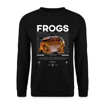Falscher Tomatenfrosch Streetwear Froschhalter - Unisex Pullover - Schwarz - Vorne - Alina (178cm) & Michal (187cm)