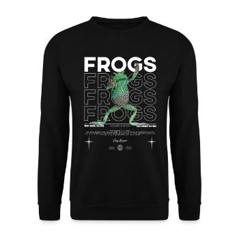 Waxy Monkey Tree Frog Streetwear Frog Keeper - Unisex Sweatshirt - black - Front - Alina (178cm) & Michal (187cm)