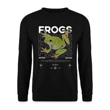 White's Laubfrosch Streetwear Froschhüter - Unisex Pullover - Schwarz - Vorne - Alina (178cm) & Michal (187cm)