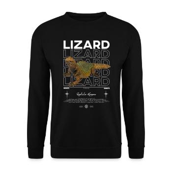 Uromastyx Streetwear Gardien de lézard - Sweat-shirt Unisexe - noir - Devant - Alina (178cm) & Michal (187cm)