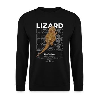 dragon barbu streetwear lézard keeper - Sweat-shirt Unisexe - noir - Devant - Alina (178cm) & Michal (187cm)