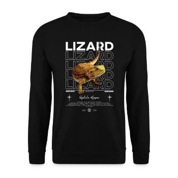 dragon barbu streetwear lézard keeper - Sweat-shirt Unisexe - noir - Devant - Alina (178cm) & Michal (187cm)