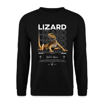 dragon barbu streetwear lézard keeper - Sweat-shirt Unisexe - noir - Devant - Alina (178cm) & Michal (187cm)