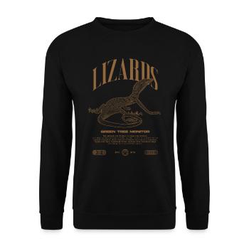 Moniteur d’arbre vert Streetwear gardien de lézard - Sweat-shirt Unisexe - noir - Devant - Alina (178cm) & Michal (187cm)