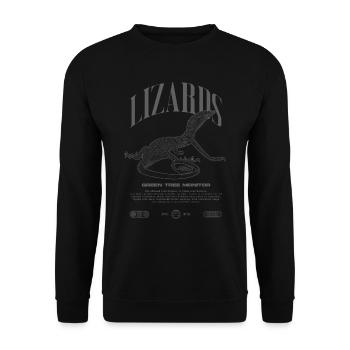 Moniteur d’arbre vert Streetwear gardien de lézard - Sweat-shirt Unisexe - noir - Devant - Alina (178cm) & Michal (187cm)