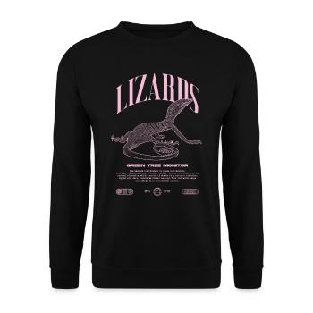 Moniteur d’arbre vert Streetwear gardien de lézard - Sweat-shirt Unisexe - noir - Devant - Alina (178cm) & Michal (187cm)