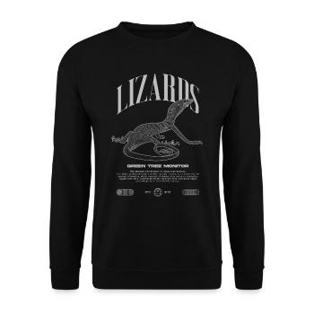 Moniteur d’arbre vert Streetwear gardien de lézard - Sweat-shirt Unisexe - noir - Devant - Alina (178cm) & Michal (187cm)