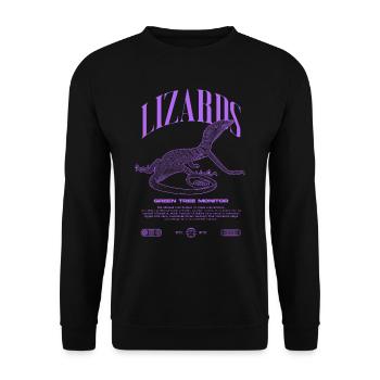 Moniteur d’arbre vert Streetwear gardien de lézard - Sweat-shirt Unisexe - noir - Devant - Alina (178cm) & Michal (187cm)