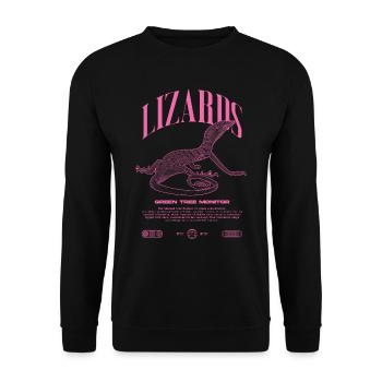 Moniteur d’arbre vert Streetwear gardien de lézard - Sweat-shirt Unisexe - noir - Devant - Alina (178cm) & Michal (187cm)