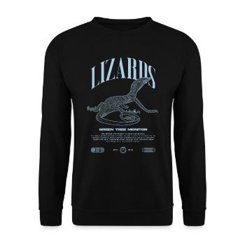 Moniteur d’arbre vert Streetwear gardien de lézard - Sweat-shirt Unisexe - noir - Devant - Alina (178cm) & Michal (187cm)
