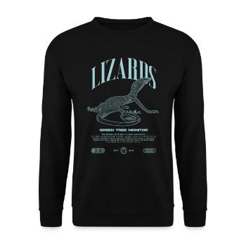 Moniteur d’arbre vert Streetwear gardien de lézard - Sweat-shirt Unisexe - noir - Devant - Alina (178cm) & Michal (187cm)
