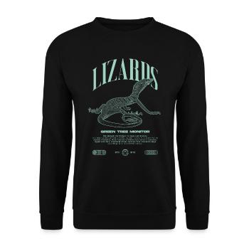 Moniteur d’arbre vert Streetwear gardien de lézard - Sweat-shirt Unisexe - noir - Devant - Alina (178cm) & Michal (187cm)
