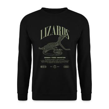 Moniteur d’arbre vert Streetwear gardien de lézard - Sweat-shirt Unisexe - noir - Devant - Alina (178cm) & Michal (187cm)