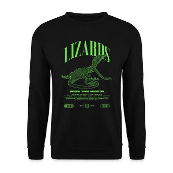 Moniteur d’arbre vert Streetwear gardien de lézard - Sweat-shirt Unisexe - noir - Devant - Alina (178cm) & Michal (187cm)