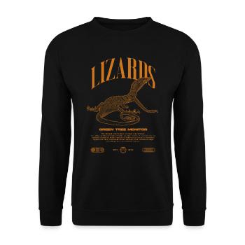 Moniteur d’arbre vert Streetwear gardien de lézard - Sweat-shirt Unisexe - noir - Devant - Alina (178cm) & Michal (187cm)