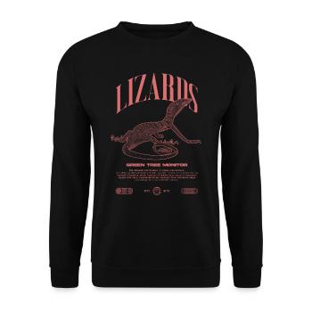 Moniteur d’arbre vert Streetwear gardien de lézard - Sweat-shirt Unisexe - noir - Devant - Alina (178cm) & Michal (187cm)