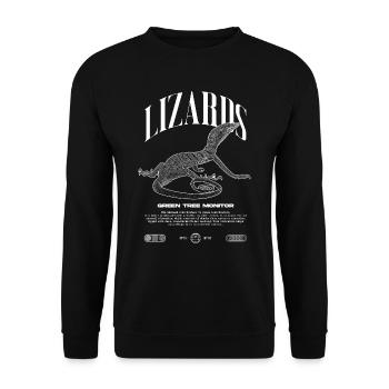 Moniteur d’arbre vert Streetwear gardien de lézard - Sweat-shirt Unisexe - noir - Devant - Alina (178cm) & Michal (187cm)