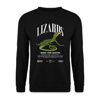 Moniteur d’arbre vert Streetwear gardien de lézard - Sweat-shirt Unisexe - noir - Devant - Alina (178cm) & Michal (187cm)