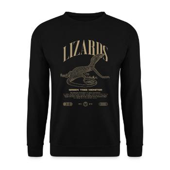 Moniteur d’arbre vert Streetwear gardien de lézard - Sweat-shirt Unisexe - noir - Devant - Alina (178cm) & Michal (187cm)