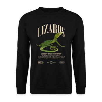 Moniteur d’arbre vert Streetwear gardien de lézard - Sweat-shirt Unisexe - noir - Devant - Alina (178cm) & Michal (187cm)