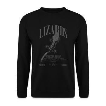 Gecko à crête Streetwear gardien de lézard - Sweat-shirt Unisexe - noir - Devant - Alina (178cm) & Michal (187cm)