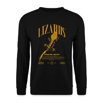 Gecko à crête Streetwear gardien de lézard - Sweat-shirt Unisexe - noir - Devant - Alina (178cm) & Michal (187cm)