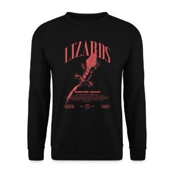 Gecko à crête Streetwear gardien de lézard - Sweat-shirt Unisexe - noir - Devant - Alina (178cm) & Michal (187cm)