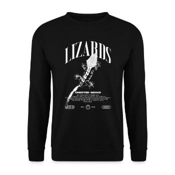 Gecko à crête Streetwear gardien de lézard - Sweat-shirt Unisexe - noir - Devant - Alina (178cm) & Michal (187cm)
